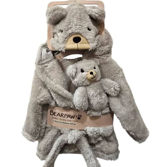 Bearpaw 2-PC Hooded Robe & Teddy A Beary Fun Bathtime Gift Set - Picture 2 of 5
